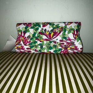Trina Turk Pink and Green Floral Clutch